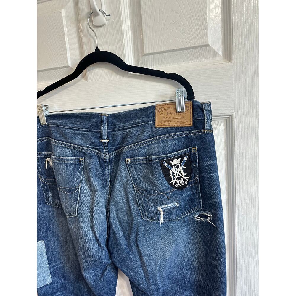 Polo Ralph Lauren Astor Slim Boyfriend Jeans Patchwork Tagged 32 Fit 36 x 29 - Picture 5 of 10